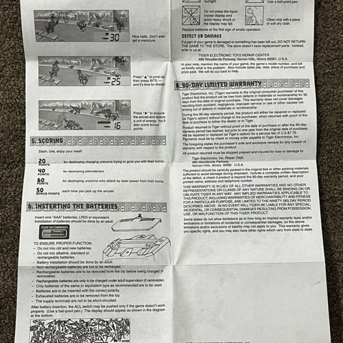 Tiger manual for Morphatrons Raptor like new