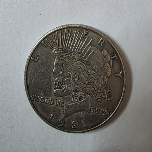 Peace Dollar Hobo Nickel Skull decorative coin replica 1921/1922