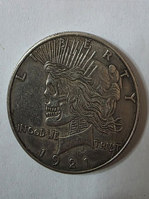 Peace Dollar Hobo Nickel Skull decorative coin replica 1921/1922