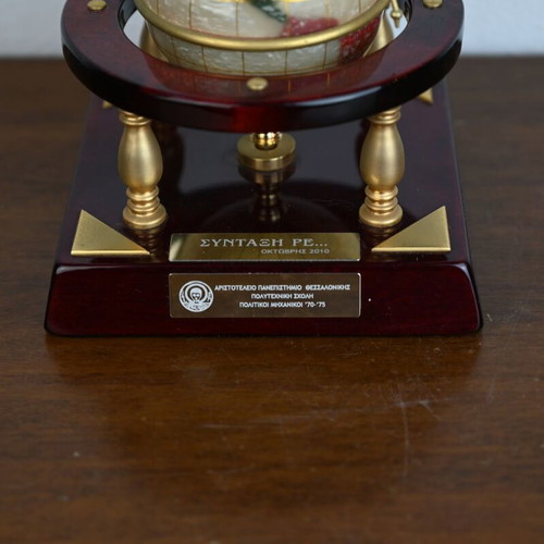 Vintage gemstone globe used, retirement souvenir 2010