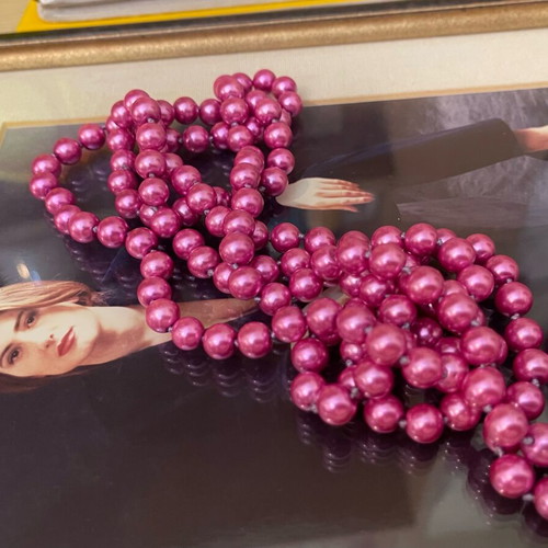 Vintage necklace with pearls 64 cm like new
