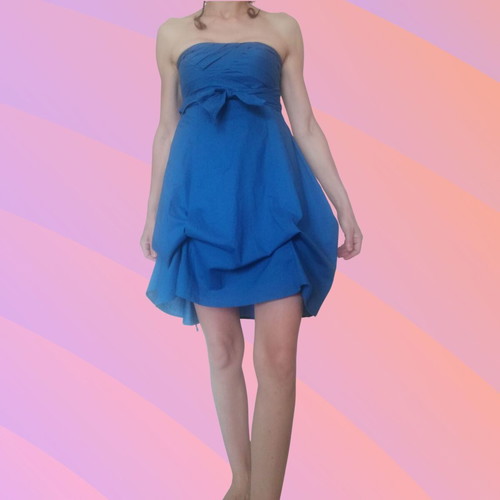 ASOS Blue Strapless Dress like new, size S 36