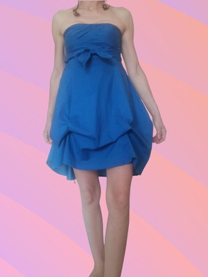 ASOS Blue Strapless Dress like new, size S 36