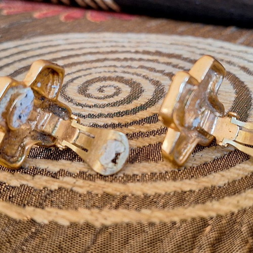 Christian Lacroix cross clip-on earrings used