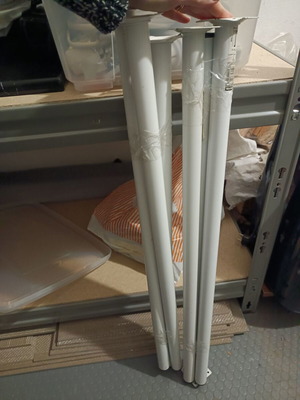 Wagner Praktiker metal white furniture legs like new, set of 6, 80 cm height