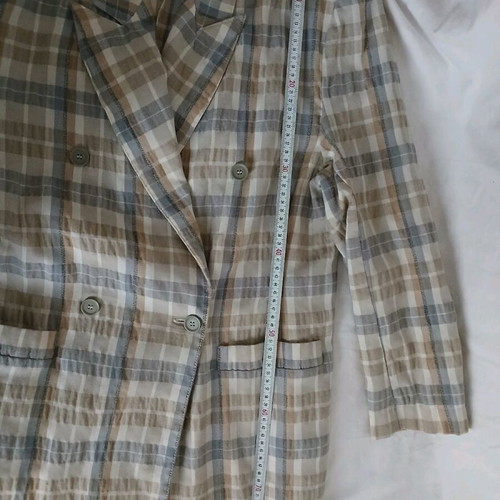 Vintage linen checked jacket large like new