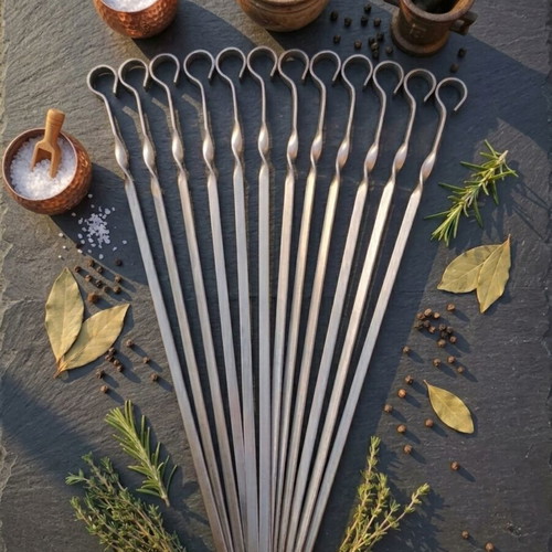 Stainless Steel Skewers Set of 12, 50 cm Length