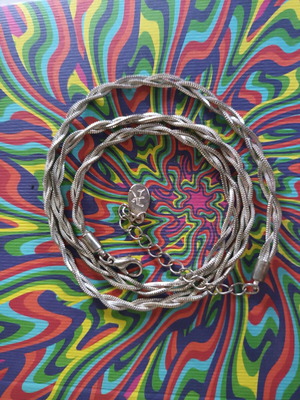Braided chain like new, silver