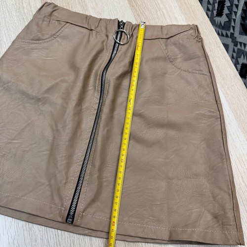 Mini leather skirt beige like new, size S/M