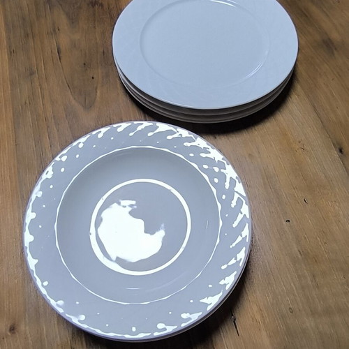 Ionia Hellas vintage porcelain plate set, 8 pieces, embossed design