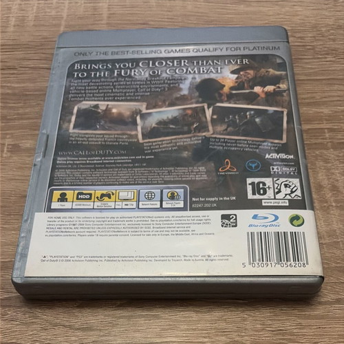 Call of Duty 3 PS3 case and manual used, no game disc