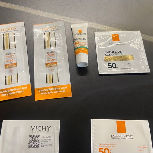 Sunscreen cream samples new, pack of 10, 2ml each, Vichy, Frezyderm, La Roche-Posay, Froika