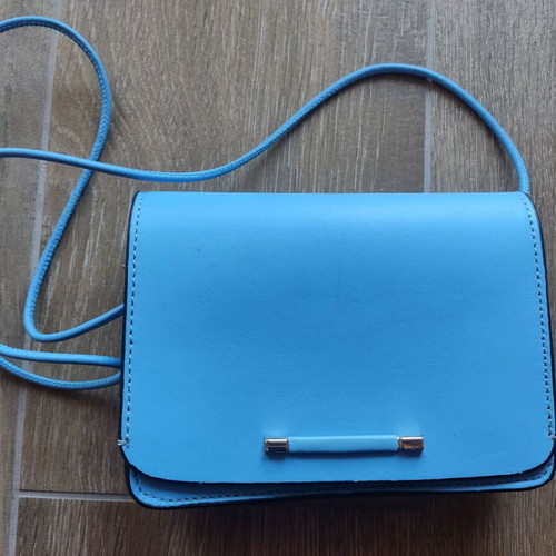 Zara small blue leather crossbody bag used