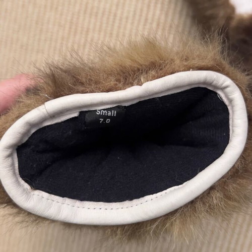 BARTS gloves with eco fur and leather S/M like new, brown