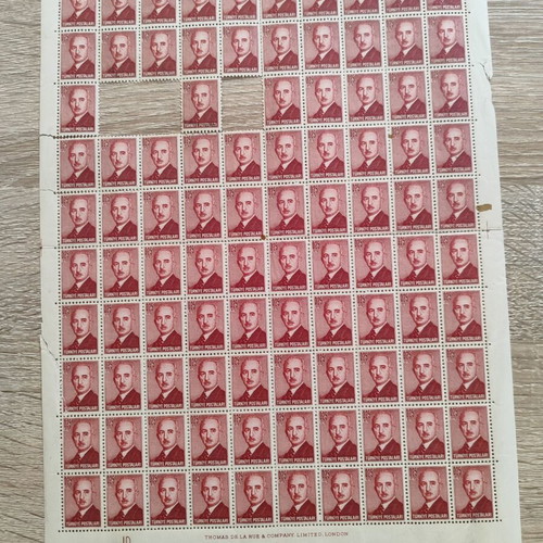 Vintage Turkish Stamps featuring İsmet İnönü 5 sheets used
