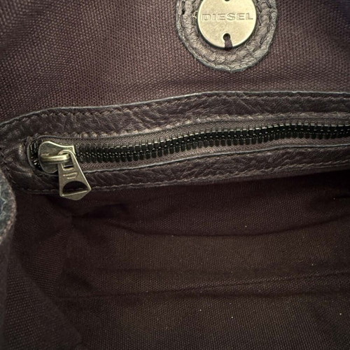 Diesel leather vintage Y2K bag used, black, hand-held
