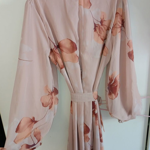 Maxi dress pink nude floral elegance with romantic flowers new