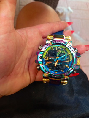 Stryve S8025 Rainbow watch new, blue and multicolor