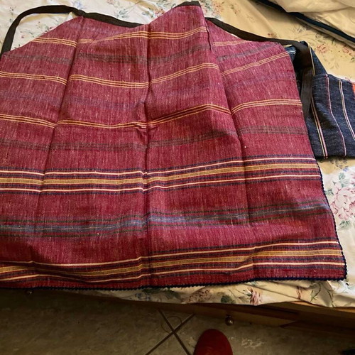 Handmade woven aprons unused vintage 1970
