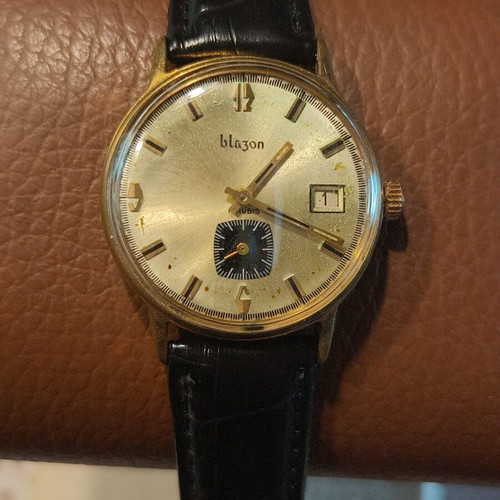 Blazon 17 Rubis gold-plated mechanical men's watch, vintage