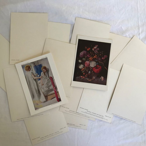 Set of 15 vintage postcards from the National Gallery London new