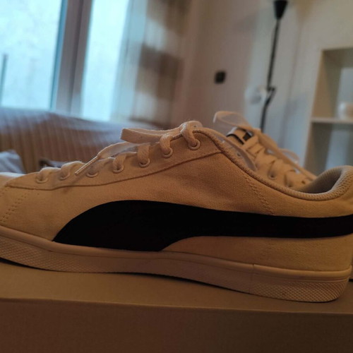Puma Urban Plus CV men's fabric shoes size 45 like new, white and black