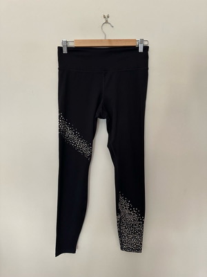 H&M leggings used, size M, black with leopard detail