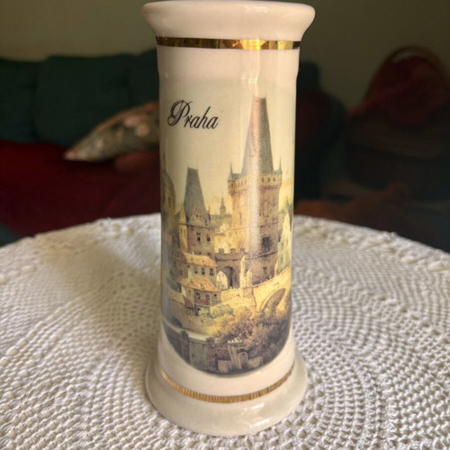 Prague Ceramic Beer Stein Mug New, Tall Elegant Shape