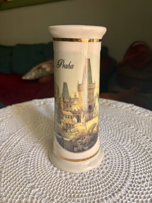 Prague Ceramic Beer Stein Mug New, Tall Elegant Shape