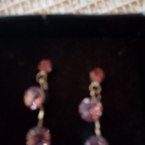 Long earrings with pink transparent stones new