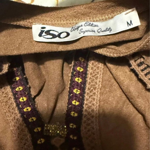 Brown boho top Iso size M like new