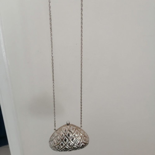 Sofronas Silver Crossbody Bag New with Velvet Lining and Case