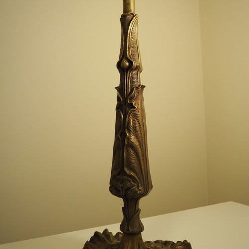 Antique solid brass lamp base from interwar period