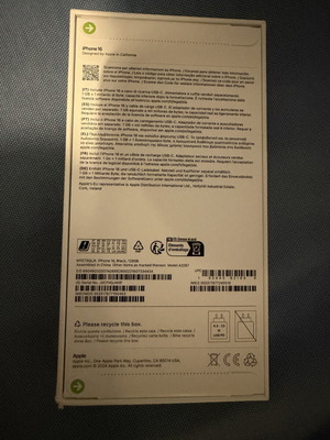 Apple iPhone 16 128GB Black new smartphone