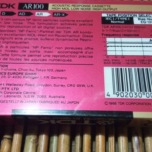 Tdk AR-100 Audio Cassette Japan new
