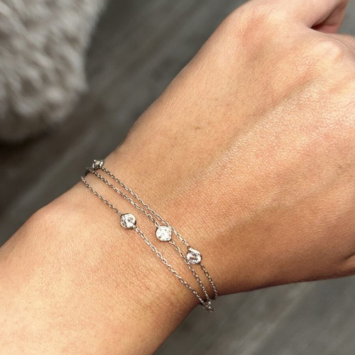 Silver bracelet 925 with sparkling stones, new