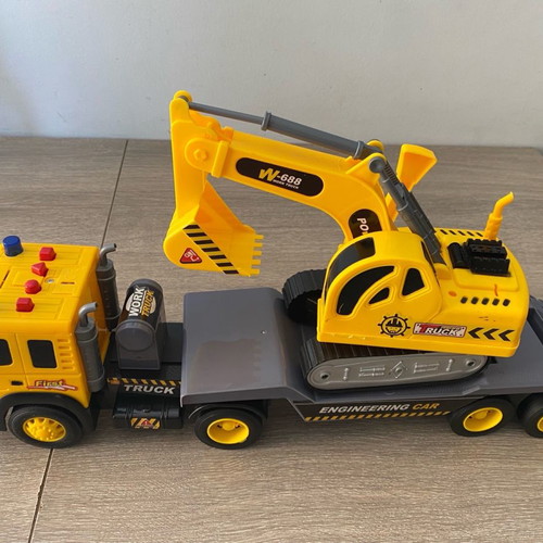 Toy truck and excavator used with sounds