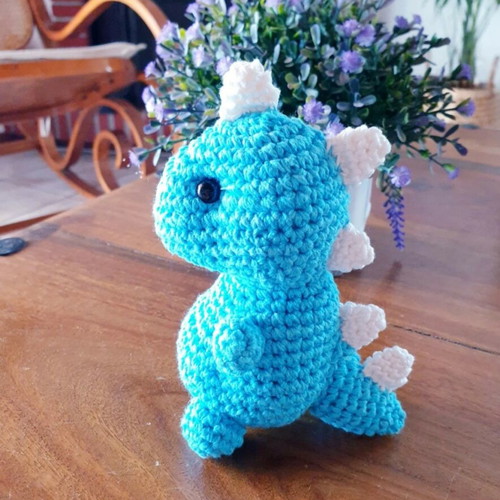 T Rex Dinosaur Crochet Handmade New, Turquoise