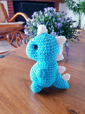 T Rex Dinosaur Crochet Handmade New, Turquoise