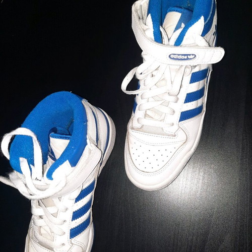 Adidas women's boots like new, athletic style, size 38, white and blue