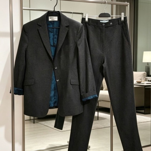 Vintage women's suit 2000 used, dark gray, sizes S-M and M-L