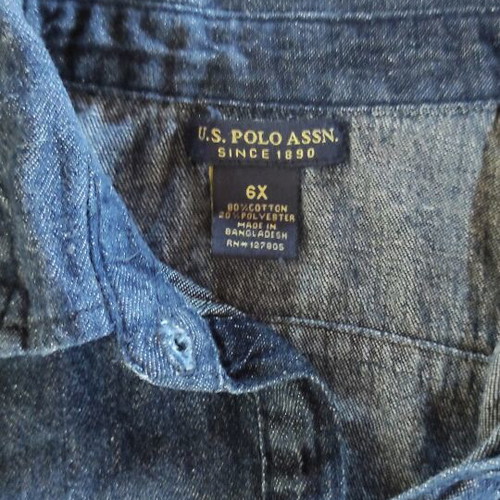 U.S. Polo Assn. Dress for 6 Years Like New, Denim Top with Lace Skirt