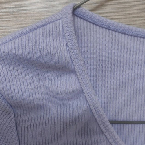 Brand New - Crop top ribbed short sleeve cute cardigan v-neck frills / κοντομάνικο τοπ κουμπιά