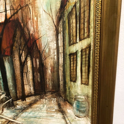 Jean Pierre Rousseau Oil Painting 1971 Used Urban Landscape