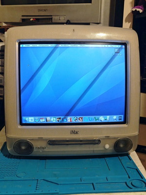 Apple iMac G3 επιτραπέζιος υπολογιστής all-in-one με οθόνη CRT σε λουλακί
