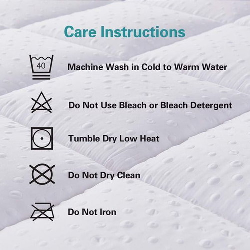 Bedecor soft mattress protector topper with 3D relief and 4 straps, 90 x 200 cm