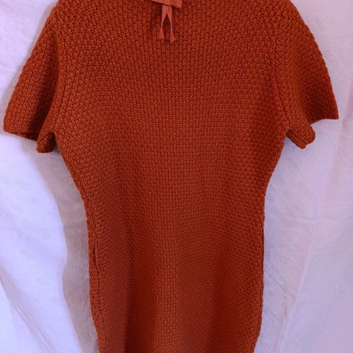 Knitted women's dress like new with short sleeves