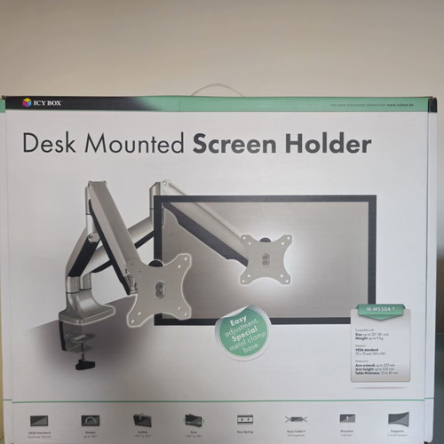 Icy Box IB-MS504-T Desk Screen Mount for 2 Monitors up to 32" new