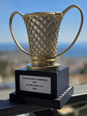 Κύπελλο Ολυμπιακός Euroleague 1997 καινούργιο, 21 εκ, 3d εκτυπωμένο