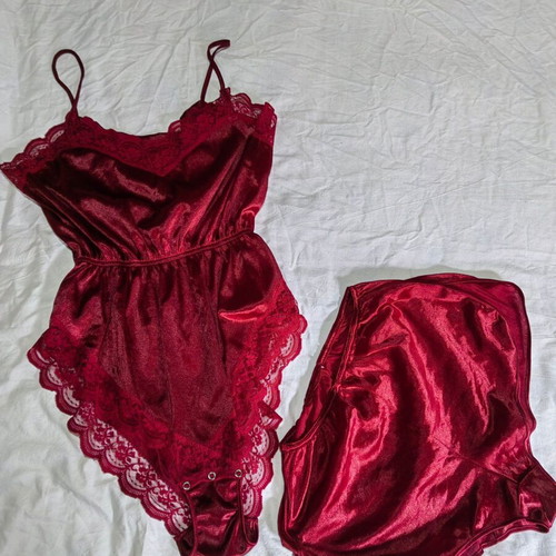 Babydoll satin burgundy Primavera new XL